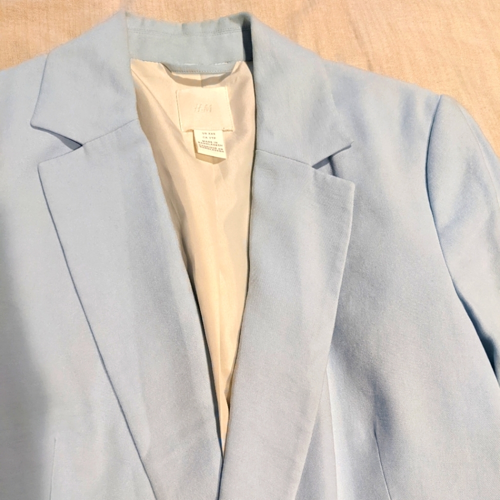 baby blue h&m blazer